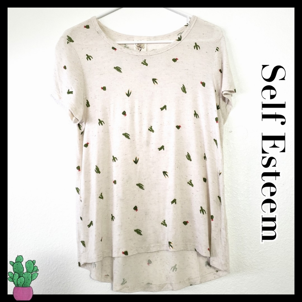 ♥️ $  (3/$15) SelfE:Size:M/ Cream Cacuts Print Graphic Tee